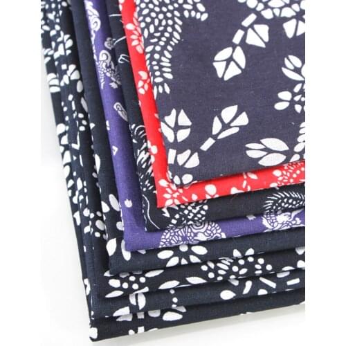 Blue Printed Fabric Flower Cloth China Ethnic Style Tablecloth Wuzhen Blue and White Cloth Pure Cotton Small Floral Batik Cloth