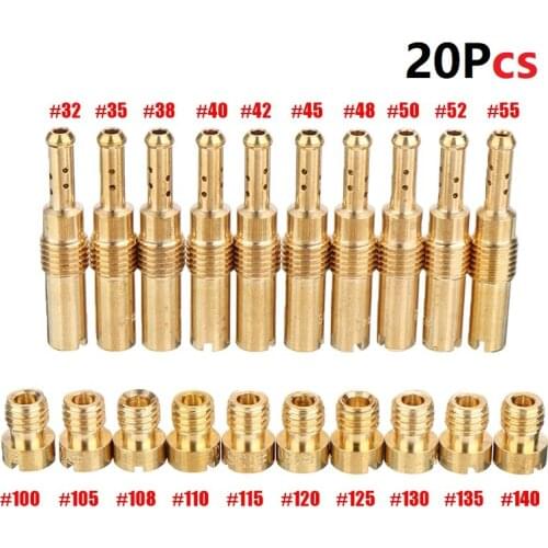 20PCS Carburetor Main Jet Kit with Slow/Pilot Jet Set Replacement Fit For PWK Keihin OKO CVK Motorcycle Carburetor