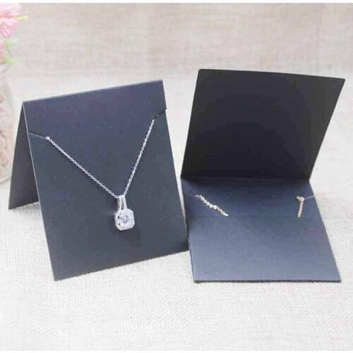 Deluxe blank necklace display &package card folded jewelry pendant charming packing card with chain protection 100pcs per lot