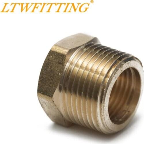 LTWFITTING Brass Pipe Hex Bushing Reducer Fittings 3/4" Male x 1/2" Female NPT