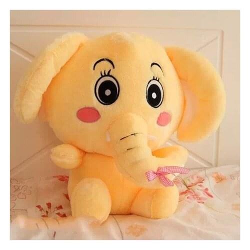Stuffed animal yellow elephant plush toy about 35cm cute cartoon elephant soft doll Xmas gift t507