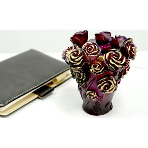 Artwork Desktop Eastern High-end Arab Home Deco Roses Design Vase Flowers Container Color Glazed Pot Fascination Luxry