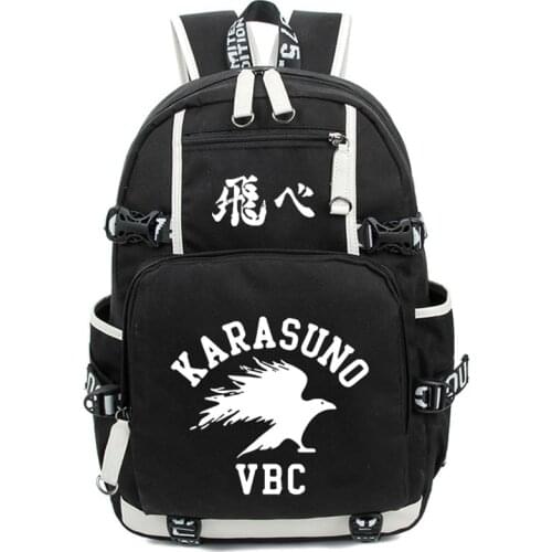 Anime Haikyuu Haikiyu Karasuno Backpack Nylon Student Schoolbag Unisex Travel Bags Fashion Travel Laptop Shoulders Bag