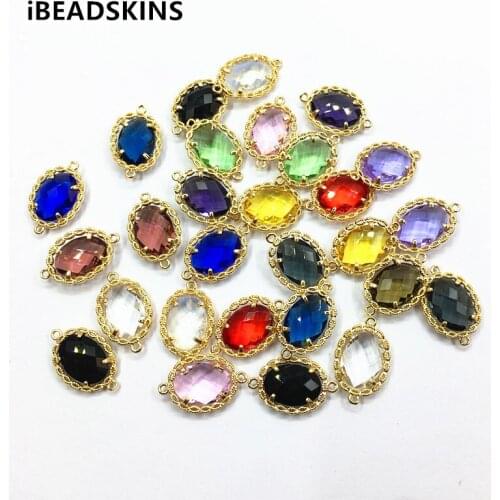 New arrival! 22x14mm Crystal glass Oval shape charm/Connectors for Necklace,Earrings parts,Accessories,hand Made Jewelry DIY