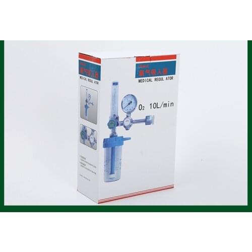 O2 Flow Meter Gas Regulator Flowmeter Medical Oxygen Inhalers Pressure Reducer Humidifying Cups + 1pcs double nasal tube