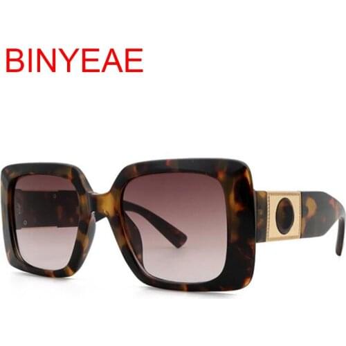 Fashion Oversized Square Sunglasses Women 2021 Trendy Luxury Designer Mens Sun Glasses Big Rectangle Leopard Brown Shades