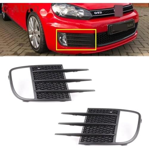 Car Front Bumper Fog Light Black Grille Grill For Volkswagen For VW For Golf MK6 GTD/GTI 2009 2010-2013 5K0853665C 5K0853666C
