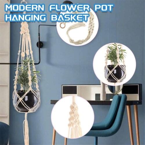 Hanging Plant Handmade Macrame Plant Hanger Flower Pot Cotton Rope Wall Plant Holder Indoor Home Decor Planter Hanging Basket