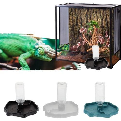 Reptile Waterer Automatic-refilling Water Dispenser Feeding Water Bowl with Bottle - Plastic Material
