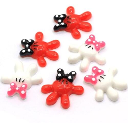 Hot Fashion Resin Mouse Hands Cabochons Most Popular Flatback Resins Kitsch Gloves Craft Mouse Gloves Cabs Beads