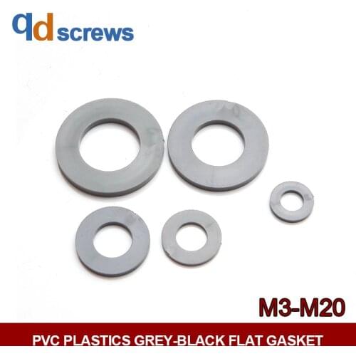 PVC M3M4M5M6M8M10M12M14M16M20 plastics grey-black nylon flat gasket