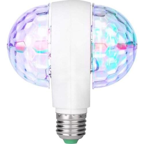 RGB 6W Rotating Bulb Light 220V Auto Rotating with Dual Head Magic KTV Disco Light LED Stage Light DJ Party Colorful Lamp