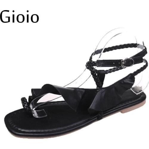 Gioio Women Rome Style Purple flat keel Sandals womens Shoes Fashion Plus Size Shoe Summer Beach style Female sandal
