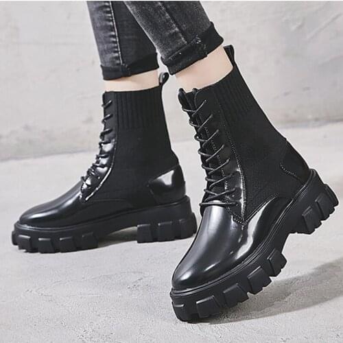 Women Ankle Boots Non-slip Zip Girl Students Shoes Boots mujer High Platform Martin boots