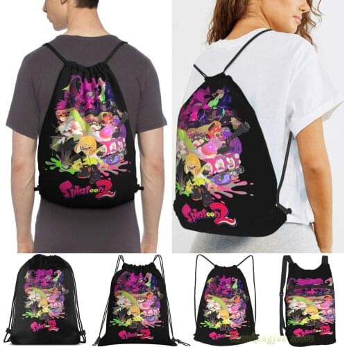 Splatoon 2 - Hero Mode Women Drawstring Sackpack Gym Bags Men Outdoor Travel Backpacks For Training Fitness Swimming Bag