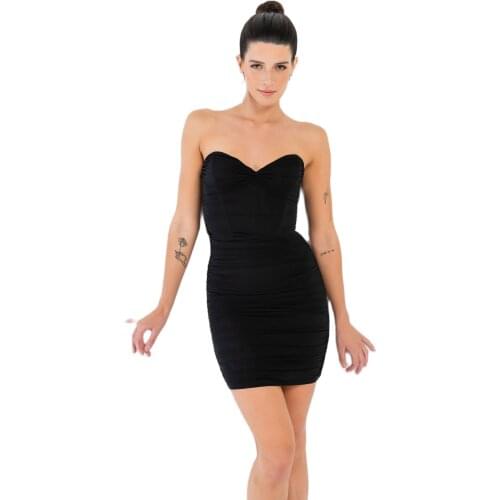 2021 New Fashion Fashion Sexy Party Beach Birthday Strapless Dress Women New Simple Slim платье летнее robe femme
