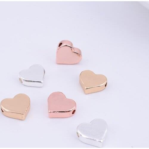 10 heart-shaped bead charms for making jewelry, bracelets and necklaces, suitable for DIY handmade jewelry