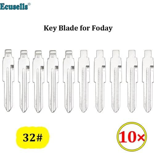 10Pcs/Lot Metal Blank Uncut Flip KD/Xhorse Remote Key Blade Type #32 for Foday Fudi