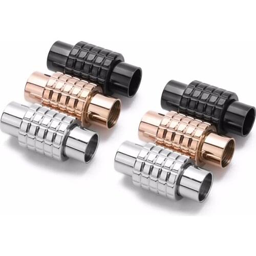 2pc/lot 10x20mm Rose Gold Color Stainless Steel Magnetic Clasp Hole Size 6mm Necklace Bracelet Connectors DIY Jewelry Finding
