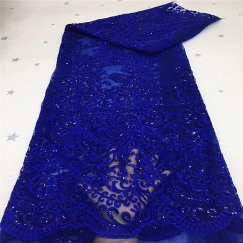 Newest Nigerian Velvet Lace Fabric Royal blue Sequins African Lace Fabric Soft Stretch Velvet Lace For Ghana Wedding Dress pink