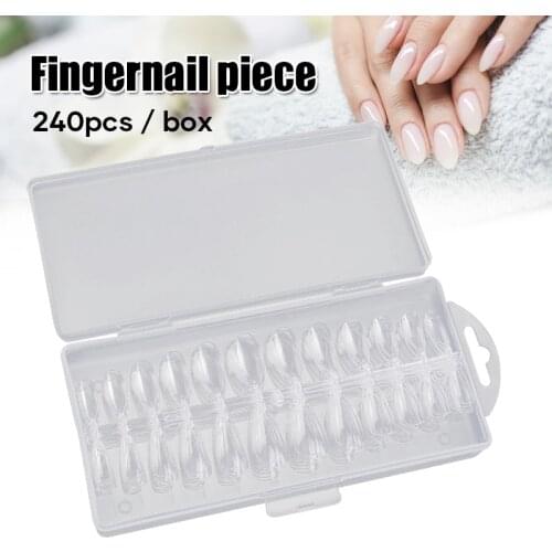 240 PCS Ultra-Thin Nails Extension 12 Sizes Transparent Fake Nail Patches Set Nail Beauty for Manicure Not Fear Fold False Nails