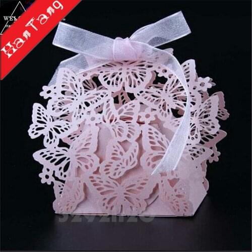 25Pcs Boutique Butterfly Candy Box Decoration Dragees Wedding Gift Favor Boxes Chocolate Box For Guests Party Supplies