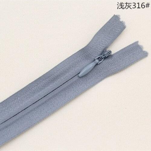60PCS Light Gray Nylon Invisible Zippers Tailor Sewing Accessories