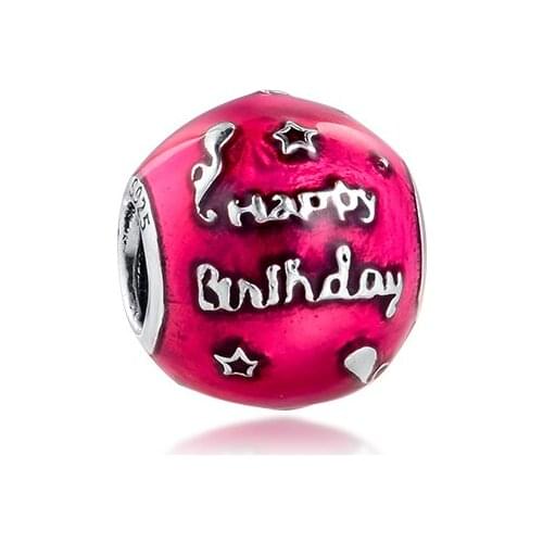 DIY Fits for Pandora Beads Bracelet Necklace 100% 925 Sterling Silver Jewelry Birthday Celebration Charms Free Shipping