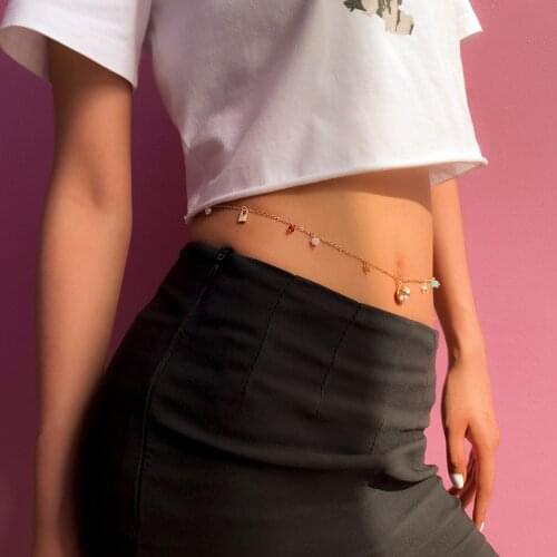 2021 New Imitation Pearl Pendant Waist Chain for Girl Starfish Beads Belly Chain Sexy Body Jewelry Beach Woman Accessories Gift