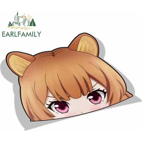 EARLFAMILY Car Sticker for Raphtalia The Rising of The Shield Hero Peeker Big Head Anime Vinyl Rear Windshield Trunk Stickers
