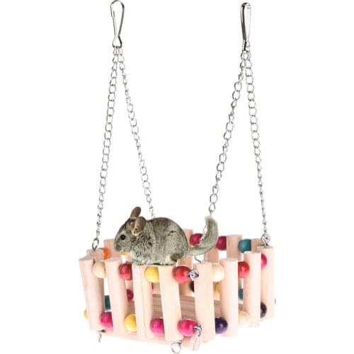 Hamster Swing Toy Totoro Squirrel Parrot Springboard Hammock Sugar Glider Hanging Nest Platform Birds Chew Toy Small Pets Toys