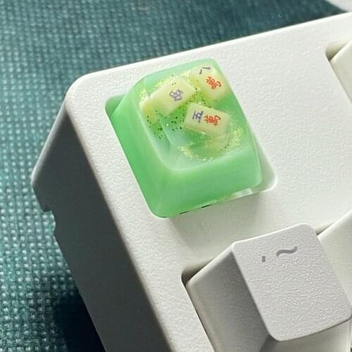1Pc Resin keycaps personalized creative mechanical keyboard keycap handmade custom-made transparent gift customization