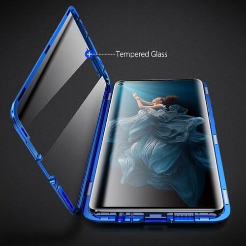 Magnetic Adsorption Metal Case For Huawei Honor 20 20S 20i Honor 20 Pro Tempered Glass Magnet Back Cover For Honor 20 Lite case