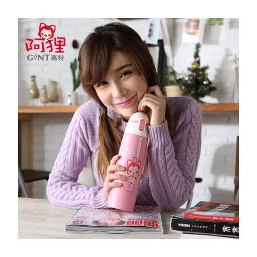 Fashion double-layer mug ladies portable straight drink cup 304 stainless steel cup