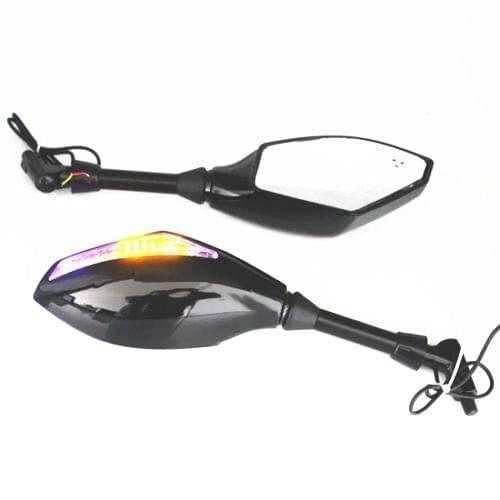 Motorcycle Integrated LED Turn Signal Mirrors For Kawasaki Vulcan 2000 LX110 KLX650 Suzuki Vstrom 650 GS500E GS500 Cruiser Bikes