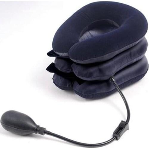 Neck Stretcher Inflatable Air Neck Traction Apparatus Device Travel Air Pillow Neck Head Flight Rest Supports Pain Relief