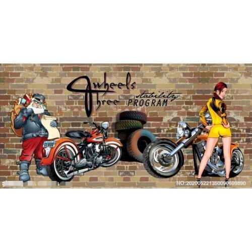 Custom mural on the wall 3d photo wallpaper Motorcycle girl retro brick wall home decor living room wallpaper for wall 3 d