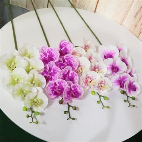 Real Touch Orchids Butterfly Phalaenopsis Artificial Latex Cymbidium Orchid Flowers For Wedding Decoration 10 Colors