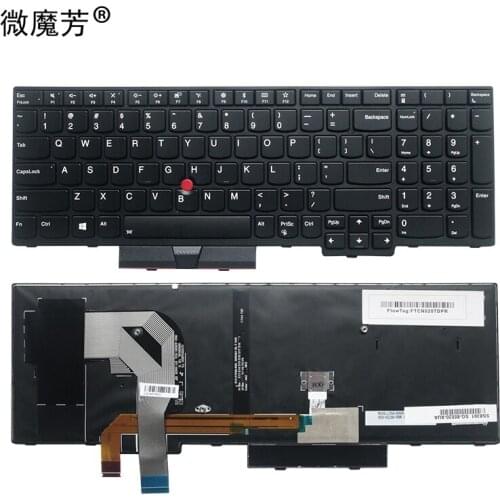 New US English Backlit Keyboard for Lenovo Thinkpad T570 P51S T580 P52S Backlight Teclado 01ER582 01ER541 SN20M07934