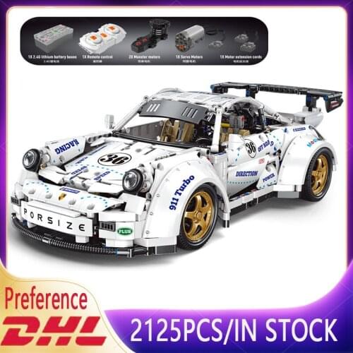 2021 New High-Tech Series 2125PCS 911 Super Sport Racing Car Building Blocks Bricks Kids Toys 1:10 Model Birthday Christmas Gift