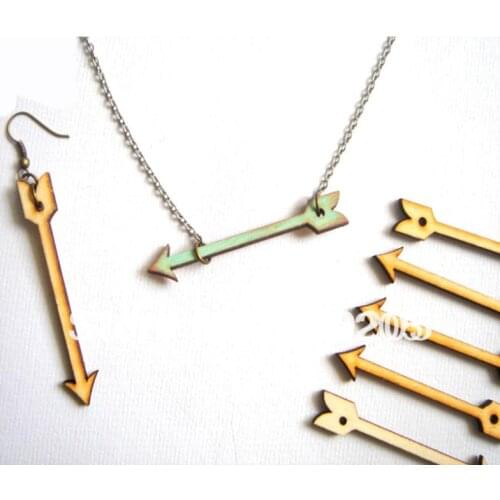 SANSHOOR Wholesale Unfinished Natural Wood Arrows Geometric Wooden For DIY Wood Nacklance Jewerly 50pcs/lot SMT-195J