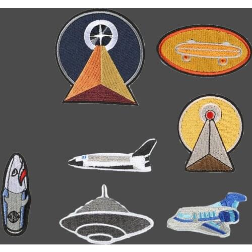 Pilot Astronaut Space Airship Iron On Badge Mend Bullet Decorate Patch Jeans Jackets Bag Shoes Clothes Decoration Appliques