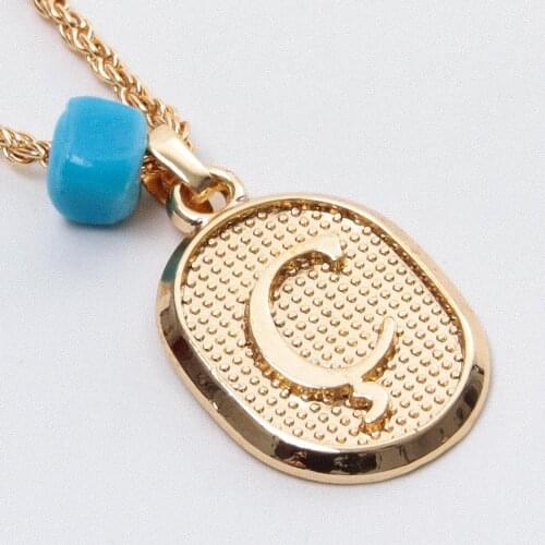 Plastic Beaded Twist Knot Letter Necklace