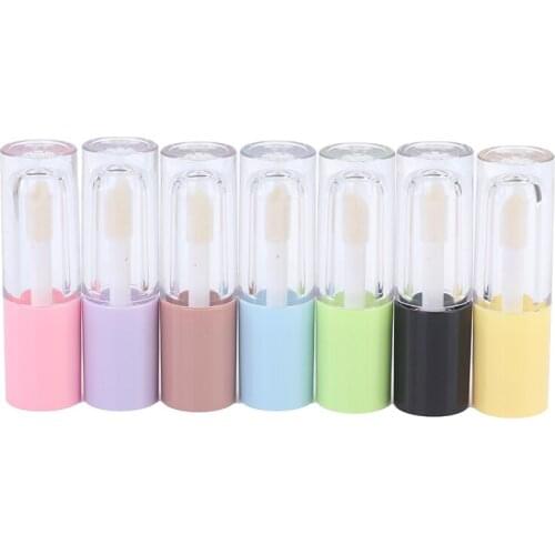 1Pcs 6ml Plastic Empty Lip Gloss Tube Frosted And Clear Liquid Foundation Container Makeup Round Refillable Bottle