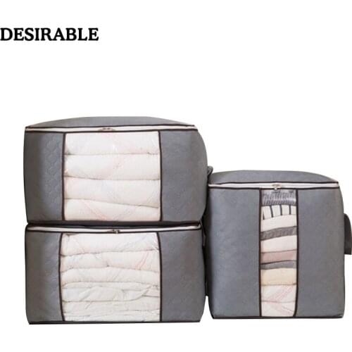 Portable Quilt Storage Bags Thick non-woven fabric Household Items Clothes Quilt Pillow Blanket Storage Bag Luggage Organizer