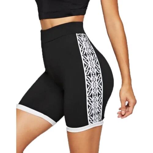 Women Summer Girls Stitching Side Hot Fitness Slim Sports Running Gym Cycling Stretch Yoga Shorts