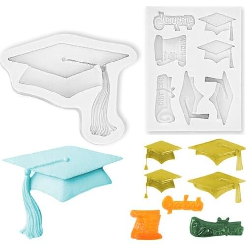 Graduation Bachelor Hat Silicone Mold Fondant Cake Decorating Tools Chocolate Resin Mold Kitchen Baking Accessories