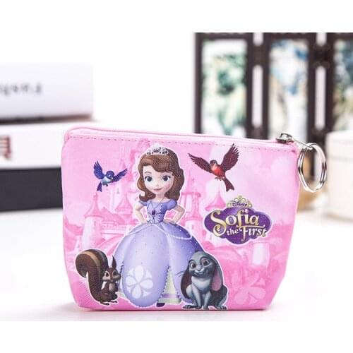Disney Princess Sofia Frozen Mickey Coin Bag Kids Anime Cute Purse Baby Girl Boy Cartoon Kawaii Bag