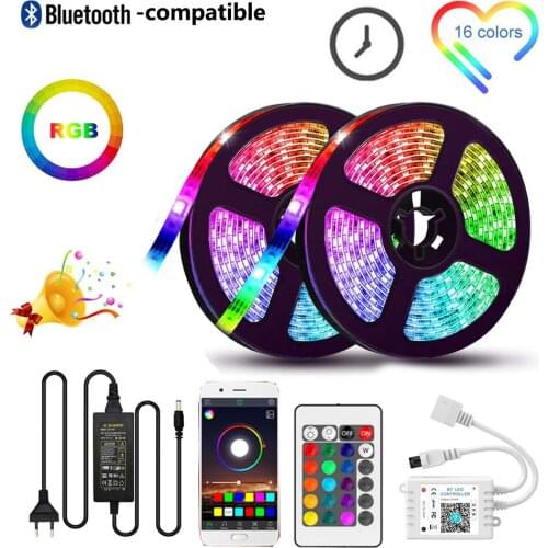 1M 2M 3M 5M 10M 15M 20M LED Strip Lights Bluetooth RGB LED Light 5050 SMD Ribbon diode tape Phone APP RF Controller power DC12V