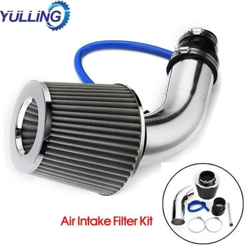 YULLING Universal 3 Inch Car Cold Air Intake Filter Aluminum Induction Kit Pipe Hose System Silver filtro Car styling